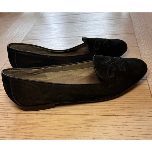 Comfort by Rockport black suede leather slip on‎ flats w/ embroidered toe. Sz 8 - Picture 3 of 7